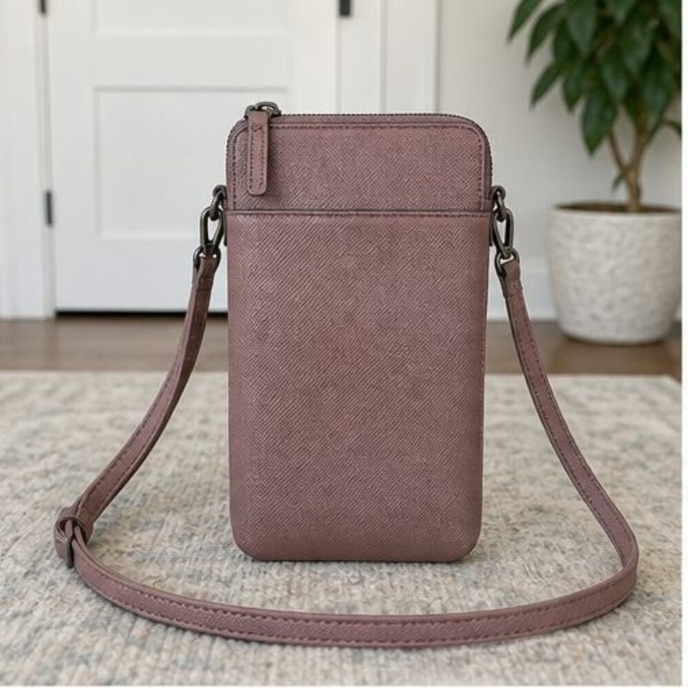 Mauve Saffiano Crossbody Bag